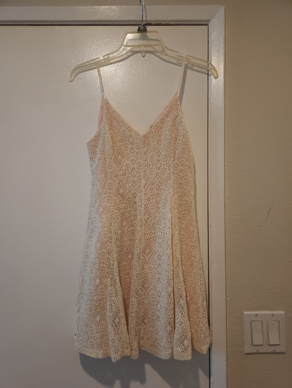 Lace Slip Dress in Blush Pink - Feminine Spaghetti Strap Dress
